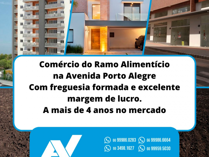 Cod. 204 – Comércio do ramo alimentício localizada na Avenida Porto Alegre com clientela formada