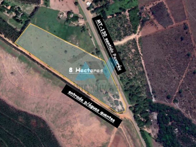 Cod. 318 – 8 hectares frente para MT 130 a 12 KM de Primavera do Leste