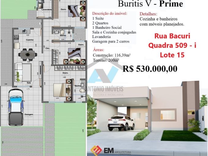 Cod. 096 – Casa a venda no Buritis Prime
